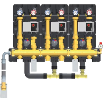 Groupe de 3 HeatBloC K35 avec collecteur modulaire - DN 25, avec servomoteurs (pilotage automatique de chaque circuit) Groupe de 3 HeatBloC K35 avec collecteur modulaire - DN 25, avec servomoteurs (pilotage automatique de chaque circuit)
