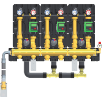 Groupe de 3 HeatBloC K35 avec collecteur modulaire - DN 25, avec servomoteurs (pilotage automatique de chaque circuit) Groupe de 3 HeatBloC K35 avec collecteur modulaire - DN 25, avec servomoteurs (pilotage automatique de chaque circuit)