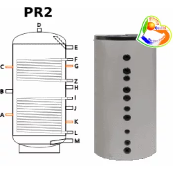 Ballon tampon TWL PR2-800, double échangeur( registres tubulaires), 800 Litres Ballon tampon TWL PR2-800, double échangeur( registres tubulaires), 800 Litres