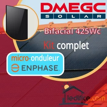 Kit photovoltaïque 6.375 kW DMEGC N-TYPE 425Wc Bi Verre Bifacial avec 15 panneaux DMEGC Module N-TYPE 425Wc Bi Verre Bifacial - Cadre noir  Kit photovoltaïque 6.375 kW DMEGC N-TYPE 425Wc Bi Verre Bifacial avec 15 panneaux DMEGC Module N-TYPE 425Wc Bi Verre Bifacial - Cadre noir