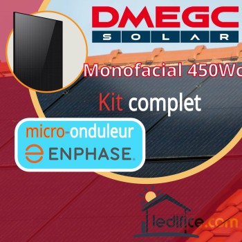 Kit photovoltaïque 1.35 kW DMEGC N-TYPE 450Wc Biverre Fond Blanc avec 3 panneaux DMEGC Module N-TYPE 450Wc Bi Verre monofacial - Cadre noir Fond Blanc  Kit photovoltaïque 1.35 kW DMEGC N-TYPE 450Wc Biverre Fond Blanc avec 3 panneaux DMEGC Module N-TYPE 450Wc Bi Verre monofacial - Cadre noir Fond Blanc