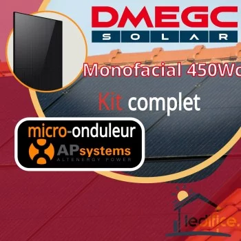 Kit photovoltaïque 6.3 kW DMEGC N-TYPE 450Wc Biverre Fond Blanc avec 14 panneaux DMEGC Module N-TYPE 450Wc Bi Verre monofacial - Cadre noir Fond Blanc  avec micro-onduleur APSystems Kit photovoltaïque 6.3 kW DMEGC N-TYPE 450Wc Biverre Fond Blanc avec 14 panneaux DMEGC Module N-TYPE 450Wc Bi Verre monofacial - Cadre noir Fond Blanc  avec micro-onduleur APSystems