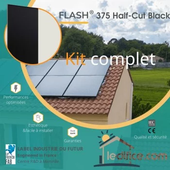 Kit photovoltaïque 6.375 kW Dualsun Half-Cut avec 17 panneaux Dualsun FLASH 375 Half-Cut Full Black  Kit photovoltaïque 6.375 kW Dualsun Half-Cut avec 17 panneaux Dualsun FLASH 375 Half-Cut Full Black