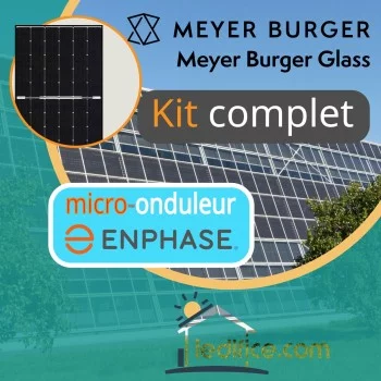 Kit photovoltaïque 6.375 kW Meyer Burger HJT 375Wc Bi Verre Bifacial avec 17 panneaux Meyer Burger Module mono n-Si, 375Wc hétérojonction HJT avec SWCT™ bifacial - Cadre noir  Kit photovoltaïque 6.375 kW Meyer Burger HJT 375Wc Bi Verre Bifacial avec 17 panneaux Meyer Burger Module mono n-Si, 375Wc hétérojonction HJT avec SWCT™ bifacial - Cadre noir