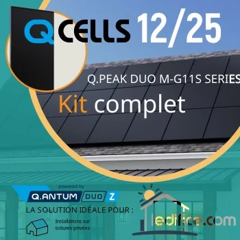 Kit photovoltaïque - 6,40 kW avec 16 panneaux QCells 400Wc G11S Mono Full Black Garantie 12/25 ans Kit photovoltaïque - 6,40 kW avec 16 panneaux QCells 400Wc G11S Mono Full Black Garantie 12/25 ans