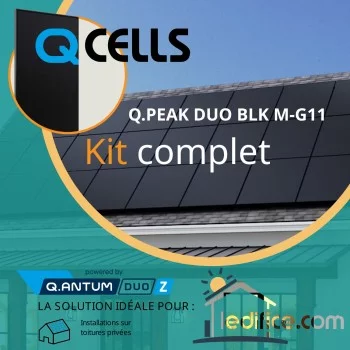 Kit photovoltaïque 6.24 kW Q-CELLS Q.Peak G11 avec 16 panneaux Q-Cells G11 390Wc , Full Black  Kit photovoltaïque 6.24 kW Q-CELLS Q.Peak G11 avec 16 panneaux Q-Cells G11 390Wc , Full Black