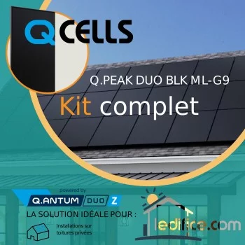 Kit photovoltaïque - 3,75 kW avec 10 panneaux Q-Cells  Q.Peak Duo Blk G9 ML 375 Wc 