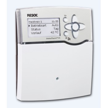 Resol HC, Régulateur pour les systèmes de chauffage et d'eau chaude sanitaire, 5 sondes Pt1000 (1 x FAP13, 1 x FRP23, 3 x FRP6) incluses Resol HC, Régulateur pour les systèmes de chauffage et d'eau chaude sanitaire, 5 sondes Pt1000 (1 x FAP13, 1 x FRP23, 3 x FRP6) incluses