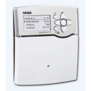 Resol HC, Régulateur pour les systèmes de chauffage et d'eau chaude sanitaire, 5 sondes Pt1000 (1 x FAP13, 1 x FRP23, 3 x FRP6) incluses Resol HC, Régulateur pour les systèmes de chauffage et d'eau chaude sanitaire, 5 sondes Pt1000 (1 x FAP13, 1 x FRP23, 3 x FRP6) incluses