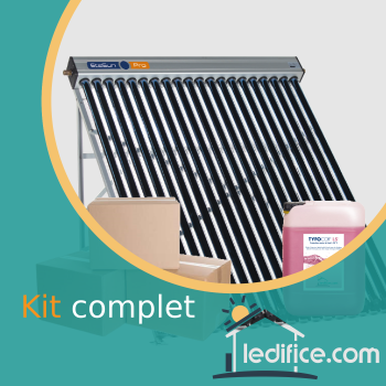 Pack complet avec 4 collecteurs 30 tubes EtaSunPro VRK30 , soit 18,28 m²
