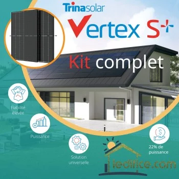 Kit photovoltaïque 2.46 kW TRINA SOLAR Vertex S avec 6 panneaux Trina Solar Vertex S 410 Wc, Full Black 